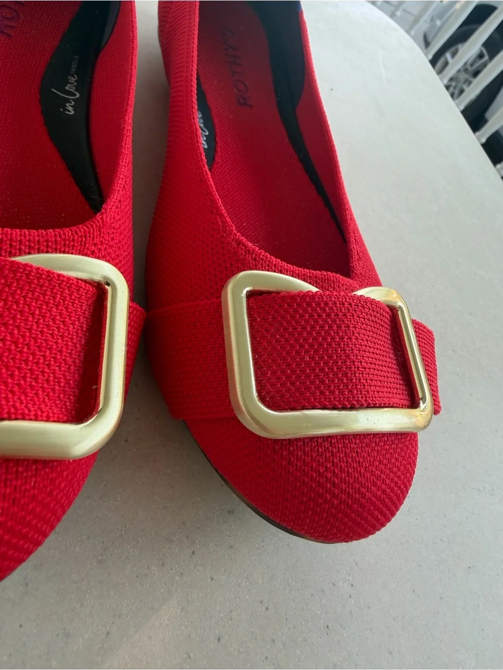 Rothy’s Women’s Size 7 Red Canvas Ballet Flats EUC